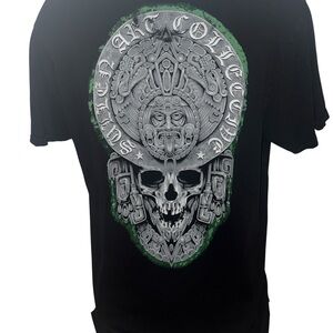 Sullen Art Collective Aztec Skull Graphic T-Shirt Men’s XL Black Tattoo Art